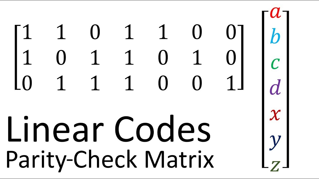 Error Correcting Codes 2c: Linear Codes - Parity-Check Matrix
