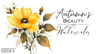 Watercolor ADVENTURE! 🤩 Ignite Your Skills with This AMAZING Step-by-Step Autumn Flower Painting!