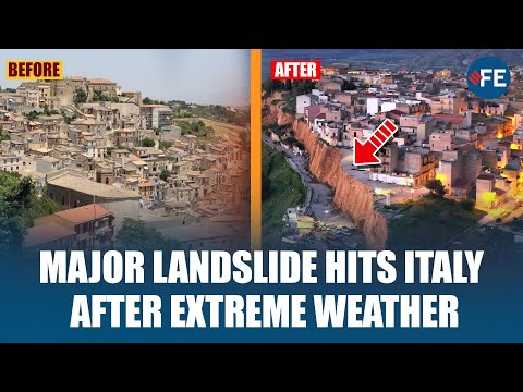 Major Landslide Threatens Sicilian Town After Extreme Weather Hits Italy