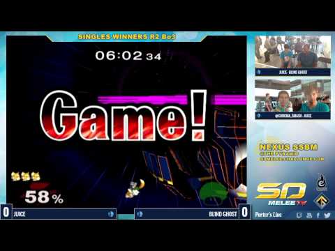 Nexus - Juice (Fox) vs BL1ND GH0ST (Luigi) - SSBM Winners R2 - Melee