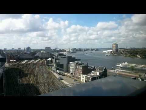 Time lapse IJ and Central Station Amsterdam from TomTom headquarters