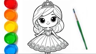 Doll Drawing Painting Coloring Step By Step- Easy Drawings