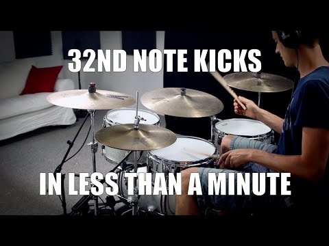 32nd Note Kicks in less than a Minute - Daily Drum Lesson