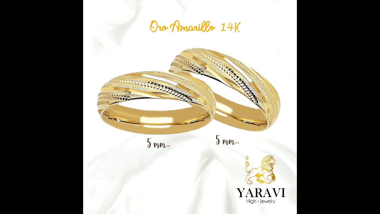 Argollas de Matrimonio Comfort 5mm Oro Amarillo 14k