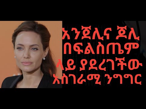 አንጀሊና ጆሊ ስለ ፍልስጤም ተናገረች