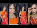Boys Feminist Boy Wear Saree Become Girl Male To Female Makeup Transformation Lady Boy CD