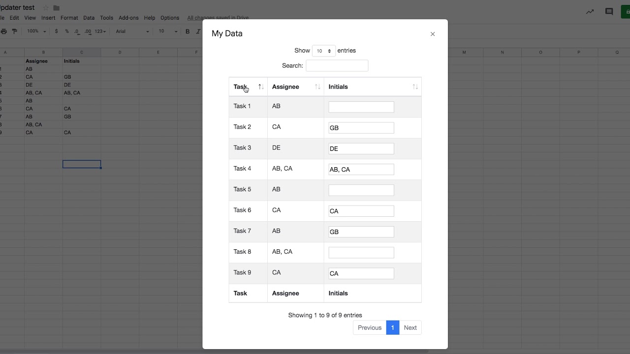 Upwork   Google App Scripts  HTML table with editable column using Google Sheets as database