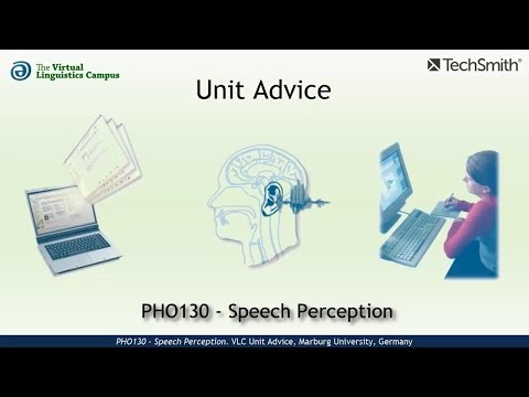 PHO130 - Unit Advice (Speech Perception)