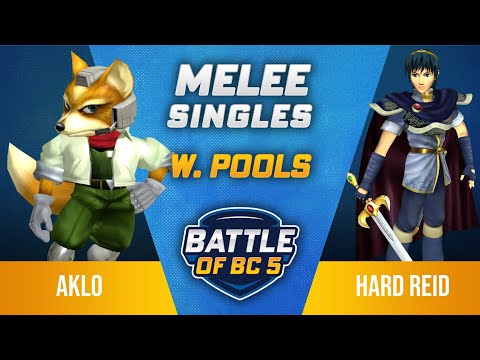 Aklo (Fox) vs Hard Reid (Marth) - Melee Singles Winners Pools - Battle of BC 5