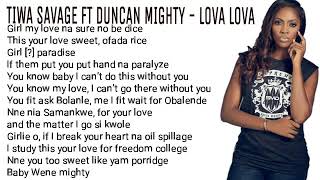 Tiwa Savage Ft Duncan Mighty - Lova Lova (Music Lyrics Video)