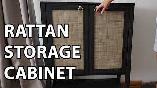SICOTAS Rattan Shoe Storage Cabinet 5 Tier Shoe Organizer