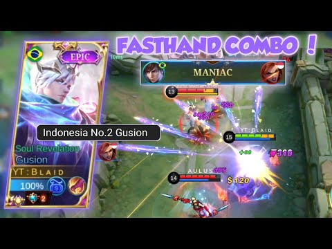 MANIAC ! WHEN USER LING PLAY GUSION ! AUTO FASTHAND COMBO ? TOP GLOBAL GUSION - MLBB