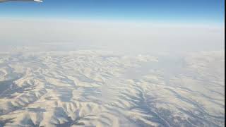 Tokyo - Moscow flight video, Flying over Ural Mountains, Russia
