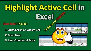 How to Highlight Active Cell in Excel - Excel Best Trick (Explained in English)