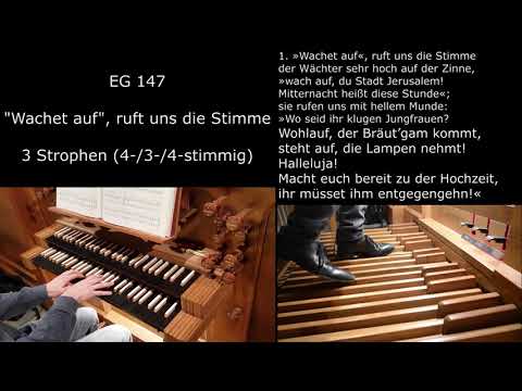 EG 147 - "Wachet auf", ruft uns die Stimme (Orgelsätze mit Liedtext)