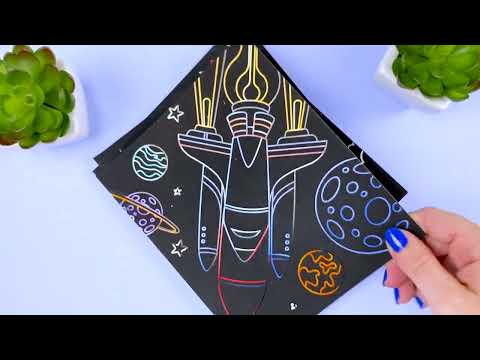 Vídeo do produto Cartelas de Pintura Mágica - Espaço - 6 unidades