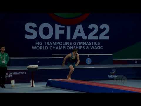 SMITH Jacob (AUS) M - 2022 Trampoline Worlds, Sofia (BUL) - Q Tumbling Exercise 2