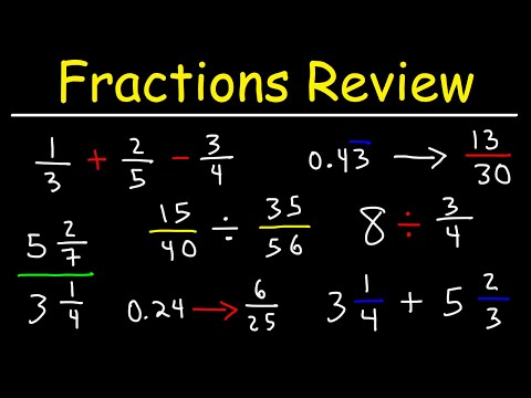 Fractions, Mixed Numbers, Decimals, & Percents - Review Video