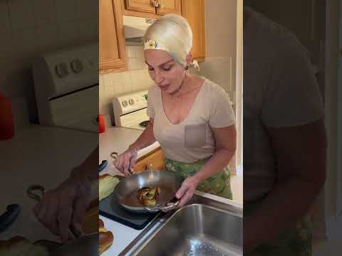 My Mom's Fried Challah Bread with cooked Egg in the center. #vegetarian #easyrecipe #delicious