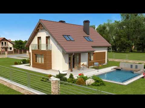 Z178 A - Gotowy projekt domu  z  poddaszem użytkowym we współczesnym stylu do 140 m2