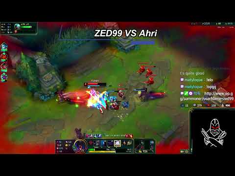 ZED99 VS Ahri #shorts