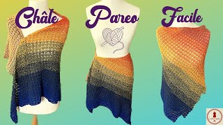 CHALE-PAREO au crochet "décalé"