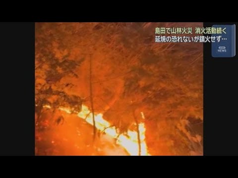 YouTube Video 消火活動でこれ以上延焼の恐れはないが鎮火には至らず　静岡県島田市の山林火災