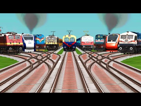 9 Trains Run Through Dangerous Curve X Railroad Crossings | Indian express | train simulator classic