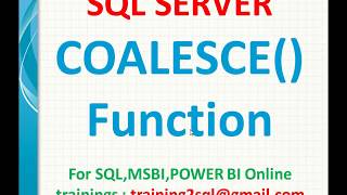 SQL Server Interview Question | Coalesce Function in SQL | SQL Coalesce function