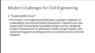 Contemporary Issues for Civil Engineering Professionals - Part 1