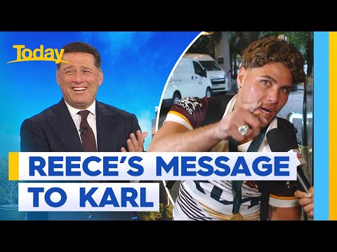 Reece Walsh delivers a message to Karl after the Broncos’ Grand Final win | Today Show Australia