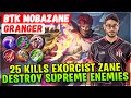 25 Kills Exorcist Zane Destroy Supreme Enemies [ BTK MobaZane Granger ] Mobile Legends Emblem Build