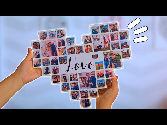Vídeo relacionado con Lámpara Personalizada San Valentín con Fotos y Mensaje Libre - Regalo de Amor Personalizado para Pareja, Novios o Enamorados - Lámpara LED en Placa de Metacrilato con Base de Madera