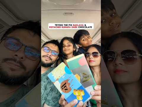 Trying the dubai Fix chocolate , dark pistachio kunafa & baklava #shorts