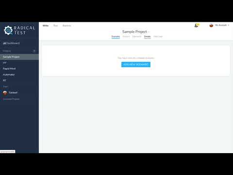 Project Details | Radical Test | Codeless Automation