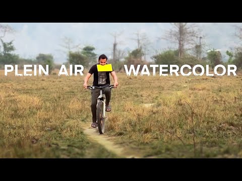 Quick Watercolor Impressionism / Plein air watercolor painting tutorial (my cycle is my easel)