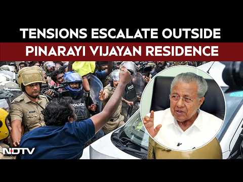 Kerala News | Bricks, Bottles Thrown As Tensions Escalate Outside Pinarayi Vijayan Residence