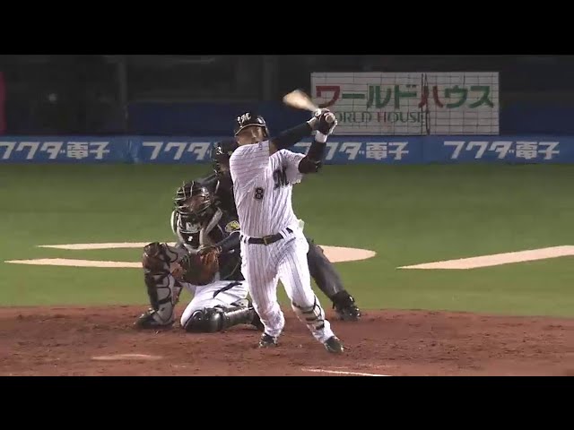 3回裏 マリーンズ・今江 レフトオーバーの2点タイムリー2ベースで追加点!! 2014/6/11 M-T