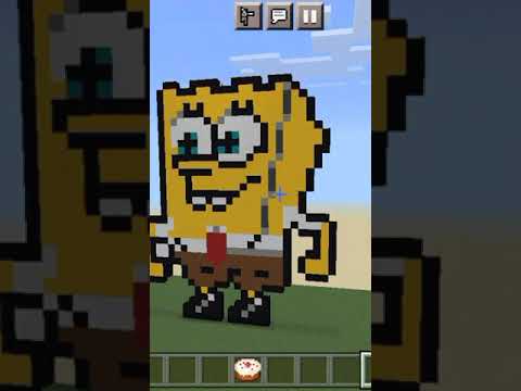 Mind-Blowing Sponge Bob Statue in Minecraft Style! 😱 #Shorts
