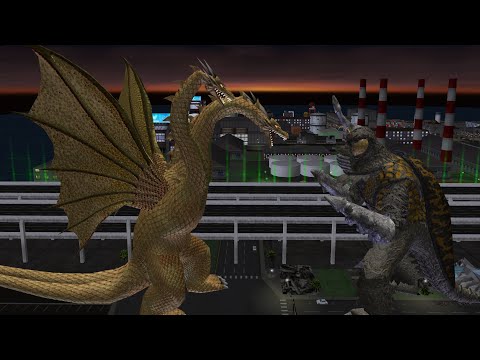 Godzilla Destroy All Monsters Melee: King Ghidorah VS Megalon (Hard) [GCN]