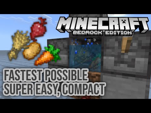 Fast Compact Nano Crop Farm for Minecraft Bedrock Tutorial 1.14