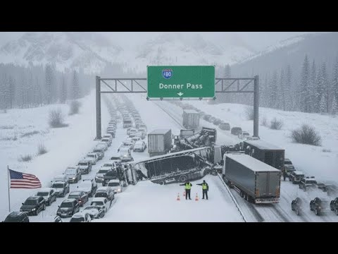 Chaos in California Today! Extreme Blizzard Shuts Down I-80, Traffic Paralyzed at Donner Pass