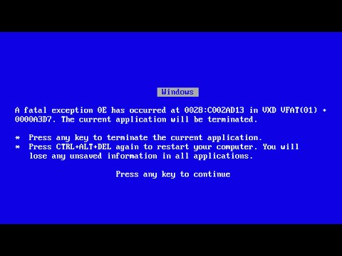 Windows 95, 98 and ME Crash Screens!