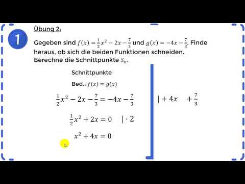 Schnittpunkte von Parabel und Gerade berechnen - Übung 2