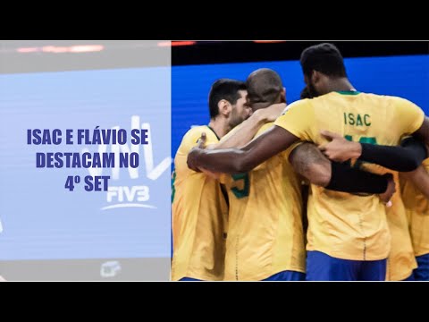 Isac e Flávio se destacam no 4º set - BRA x SLO (Liga das Nações 2021)