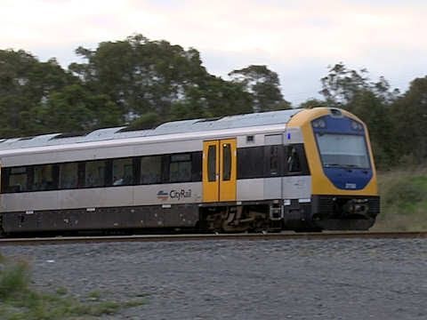 Cityrail passenger railcars near Thornton - PoathTV Trains & Transport in Australia