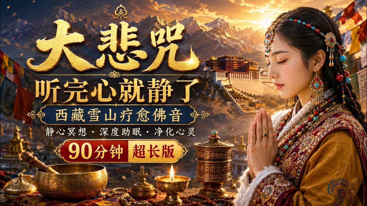 【大悲咒】一聽心就靜了｜西藏雪山療癒佛音・冥想助眠・淨化負能量｜Healing Buddhist Music
