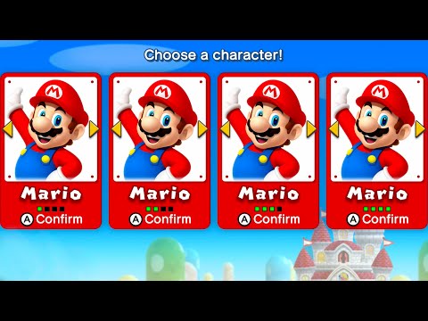 New Super Mario Bros. U Deluxe – 4 Players Walkthrough Co-Op Full Game (All Star Coins)