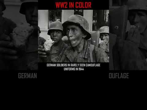 GERMAN SOLDIERS IN RARELY SEEN CAMOUFLAGE UNIFORMS   1944 #history #ww2