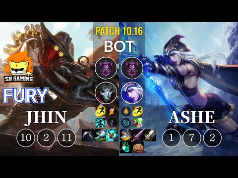 SN Fury Jhin vs Ashe Bot - KR Patch 10.16